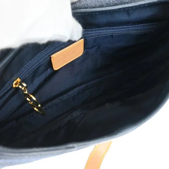 Christian Dior Blue Beige Denim Double Saddle Handbag RU0091 155955 - Picture 8 of 10